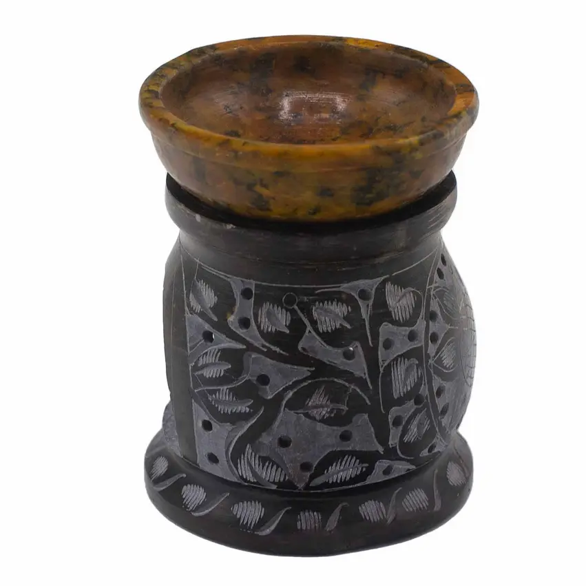 Screenshot 2024-12-02 at 21-24-51 Wholesale Soapstone Oil Burner 10cm - Mandala Flower - Black & Yellow - Ancient Wisdom Giftware Supplier.webp