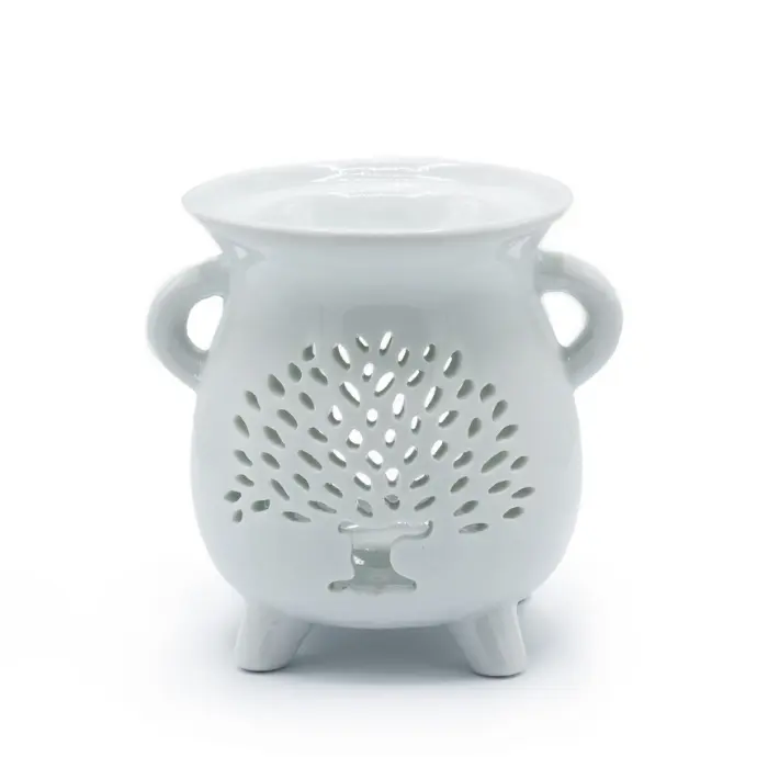 Ceramic White Oil Burner - Tree of Life