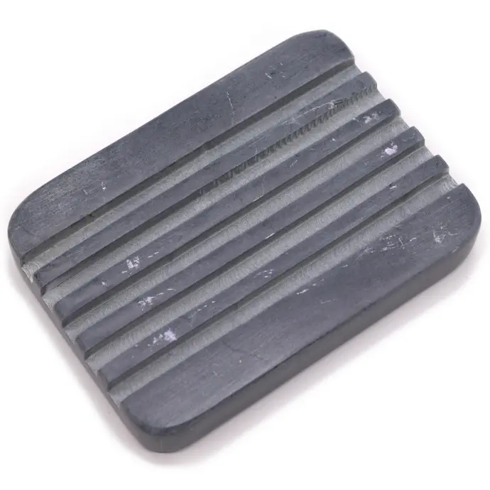 Grey Soapstone Soap Dish 12 x 8.5 Cm - Deep Ridges