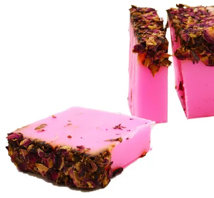 Rose & Rose Petals Soap Slice