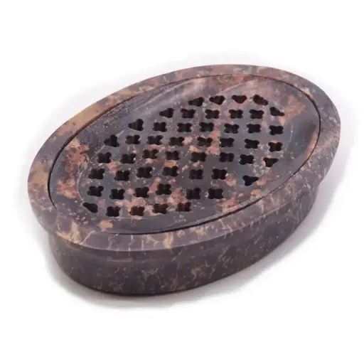 Soapstone Soap Dish & Drainer 11 x 8 Cm Classic Oval