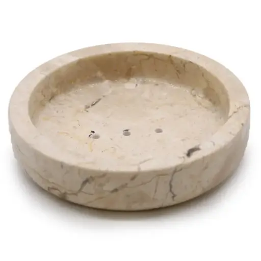 Round Honey Marble Flat Soap Dish