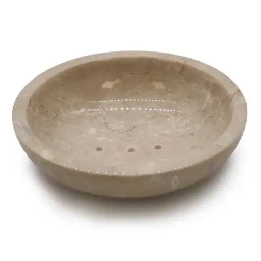 Round Honey Marble Rounded Soap Dish