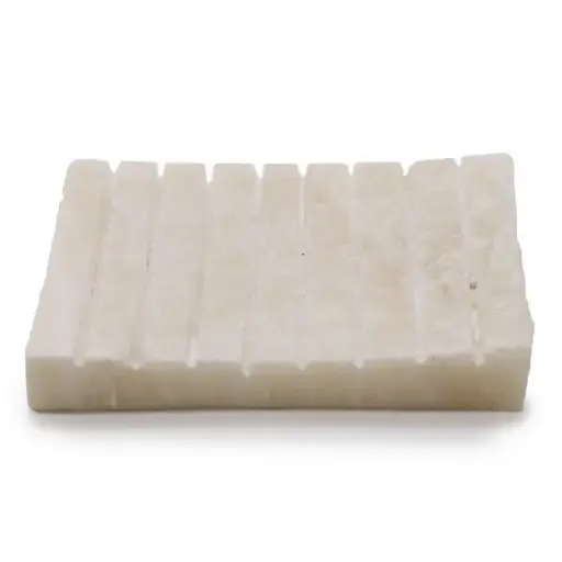 White Oynx Ridged Soap Dish